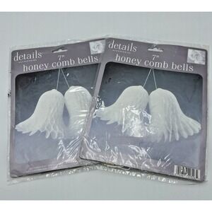 NOS Set of 4 Honey Comb Bells White Wedding 7" Bells 2 New‎ Packages